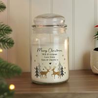 Personalised Christmas Reindeer Large Jar Candle Extra Image 1 Preview